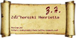 Záhorszki Henrietta névjegykártya